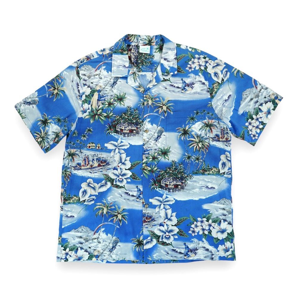 Jade Fashions Men's Hawaiian Aloha Camp‎ Shirt Button Up Short Sleeve Surf XL